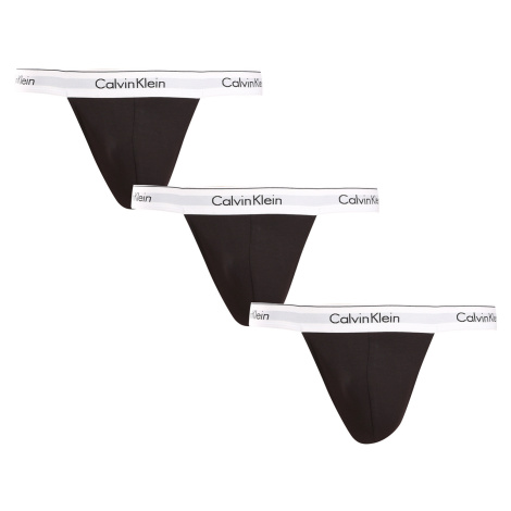 3PACK pánska tangá Calvin Klein čierná (NB3226A-001)