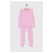 Bavlnené pyžamo Polo Ralph Lauren ružová farba, vzorovaná