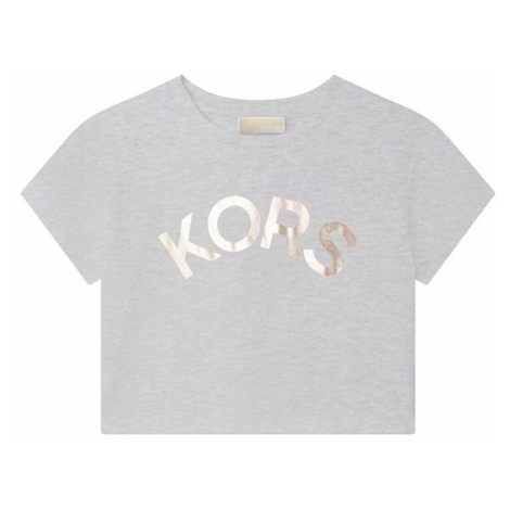 Detské bavlnené tričko Michael Kors šedá farba