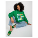 Women's green oversize sweatshirt with print