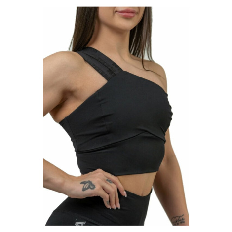 Nebbia High Support Sports Bra INTENSE Asymmetric Black Fitness bielizeň