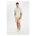 DEFACTO Regular Fit Basic Plain Bermuda Shorts with Pockets