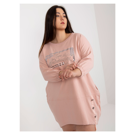 Dusty pink oversized midi dress with application