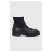 Členkové topánky MOA Concept dámske, čierna farba, na platforme