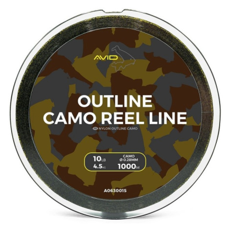 Avid carp vlasec outline camo reel line - 1000 m 0,28 mm 4,5 kg 10 lb