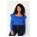 Trendyol Curve Navy Blue Watermelon Sleeve Knitwear Blouse