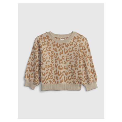 Béžový dievčenský sveter leopard GAP
