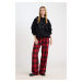 DEFACTO Cool Wide Leg Wide Leg Checkered Waist Pocket Elastic Normal Waist Pajama Pants