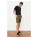 Trendyol Khaki Men's Loose Cut Linen Shorts & amp; Bermuda