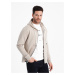 Ombre BASIC men's unbuttoned hooded sweatshirt - light beige