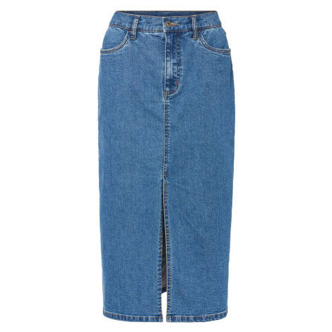 Dlhá džínsová sukňa s prestrihom s Positive Denim #1 Fabric bonprix