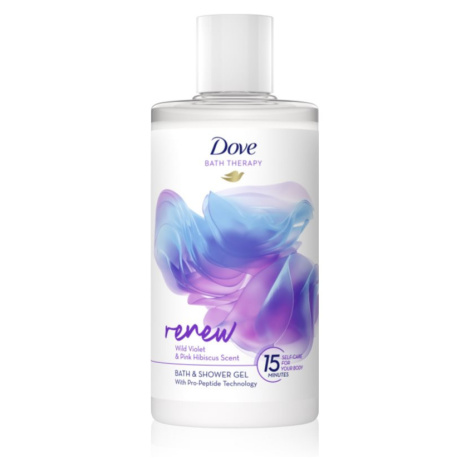 Dove Bath Therapy Renew sprchový a kúpeľový gél Wild Violet & Pink Hibiscus