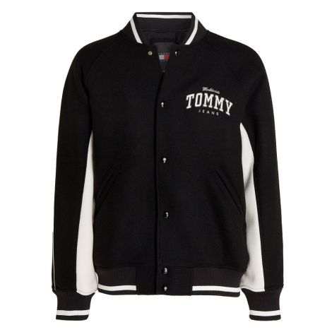 Tommy Jeans Prechodná bunda 'Varsity'  čierna / biela Tommy Hilfiger