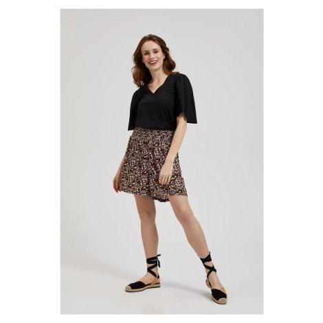 Women's shorts with floral pattern MOODO - black