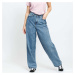 Kalhoty Urban Classics Ladies High Waist 90'SWide Leg Denim Pants Blue