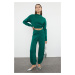 Trendyol Emerald Green Super Crop Knitwear Bottom-Top Set with Jogger Pants