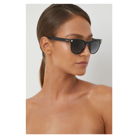 Slnečné okuliare Versace 0VE2198 dámske, čierna farba, 0VE2198