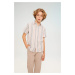 DEFACTO Boys' Striped Twill Short Sleeve Shirt