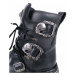 topánky kožené NEW ROCK Cross Shoes (407-S1) Black-Grey Čierna