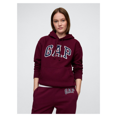Vínová dámska mikina s kapucňou Gap