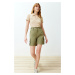 Trendyol Khaki Cargo Pocket Woven Shorts