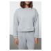 Trendyol Gray Melange Regular/Normal Pattern Basic Thick Inside Fleece Knitted Tracksuit