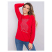 Women's red sweatshirt with application