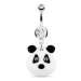 Piercing do pupka - FIMO panda