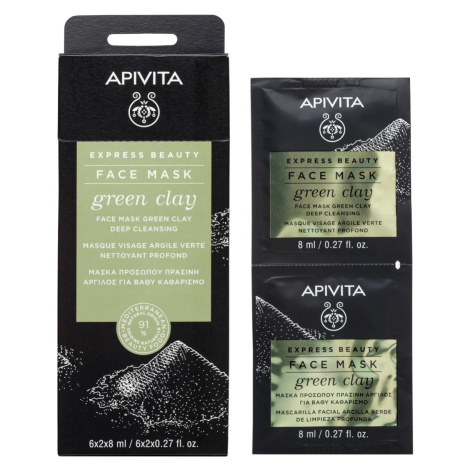 APIVITA Express Beauty Green Clay Face Mask, 2x8ml