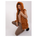 Light brown fur vest with pockets