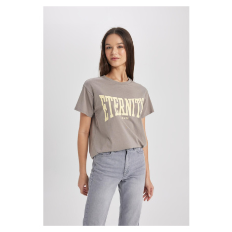 DEFACTO Regular Fit Crew Neck Printed Short Sleeve T-Shirt