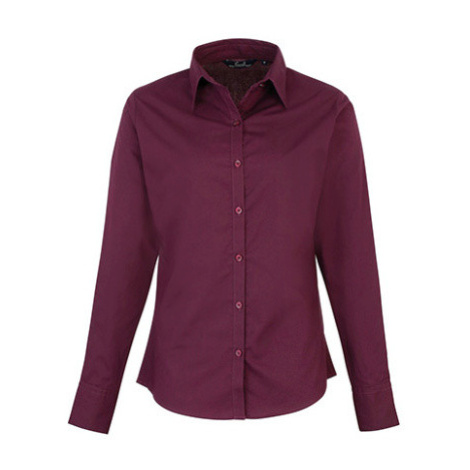 Premier Workwear Dámska košeľa s dlhým rukávom PR300 Aubergine -ca. Pantone 5115