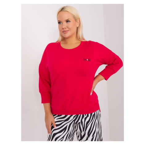 Red plus size blouse with slits