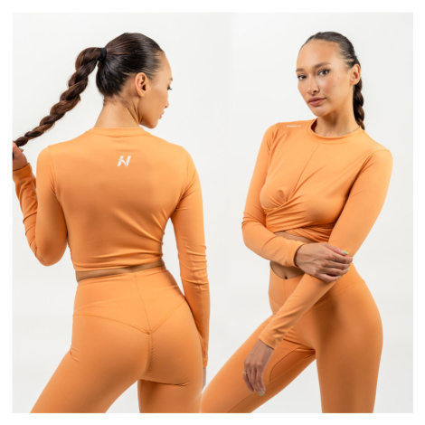 NEBBIA - Crop top s dlhým rukávom ELEVATED 468 (orange) - NEBBIA