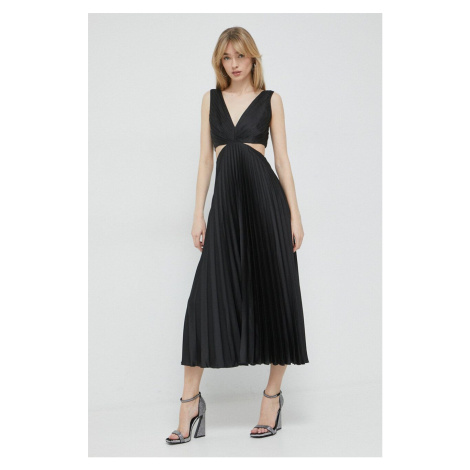 Šaty Abercrombie & Fitch čierna farba, maxi, áčkový strih
