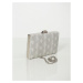 Silver formal bag with a snake skin pattern