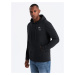 Ombre Men's hooded kangaroo sweatshirt with logo - black