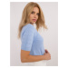 Light blue classic short sleeve sweater