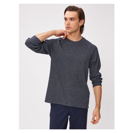 Koton Marked Sweater Crew Neck Slim Fit Long Sleeve