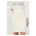 Sukňa Guess béžová farba, mini, rovný strih