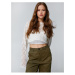 Koton Crop Knitwear T-Shirt Long Sleeve Openwork Crew Neck