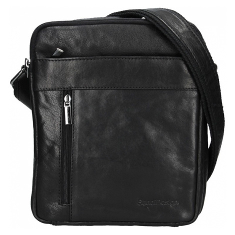 Pánska kožená taška cez rameno SendiDesign Kolin - čierna Sendi Design