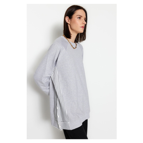 Trendyol Grey Oversize Woven Piece Knitted Tunic