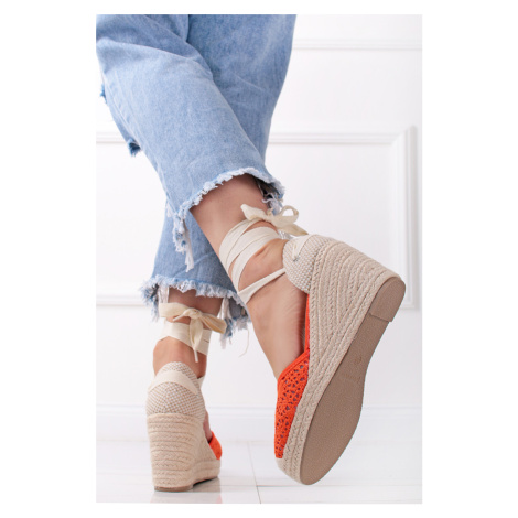 Oranžové platformové sandále May Ideal