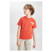 DEFACTO Boys' Crew Neck Printed Short Sleeve T-Shirt