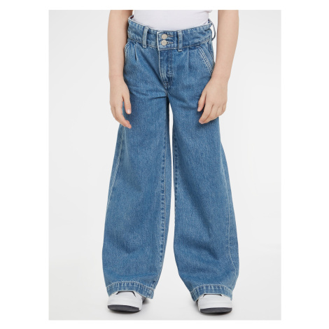 Modré dievčenské široké džínsy Tommy Hilfiger
