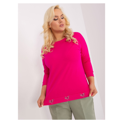 Women's cotton blouse fuchsia plus size