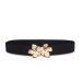 Orsay Black women's belt with golden flower - Women