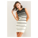 Bianco Lucci Women's Striped Sleeveless Knitwear Dress