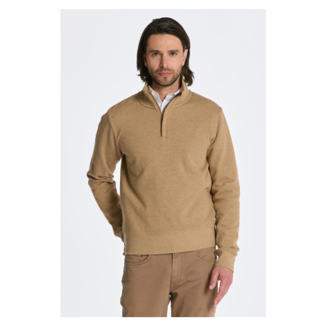 MIKINA GANT SACKER RIB HALF ZIP KHAKI MEL